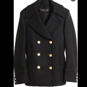 Balmain x H&M black wool blended coat